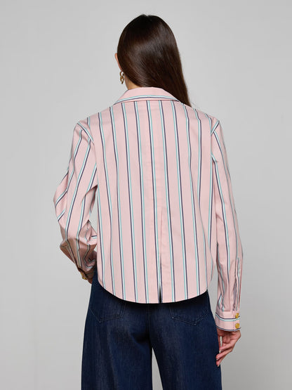Cosette Shirt Pale Rose Stripe - L'AGENCE