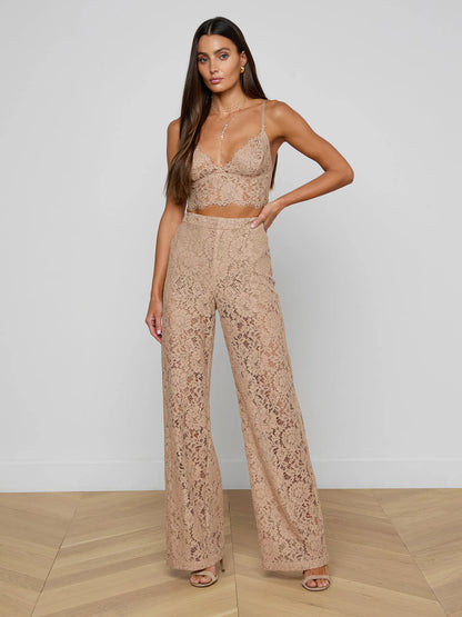 Aislin Lace Bralette Cappuccino - L'AGENCE