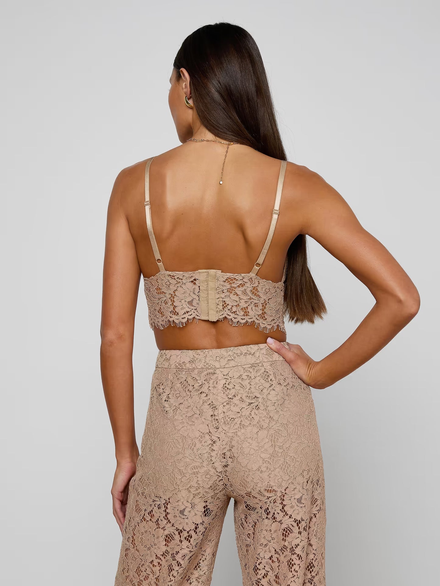 Aislin Lace Bralette Cappuccino - L'AGENCE