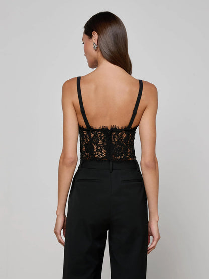 Raquel Lace Bustier Black - L'AGENCE