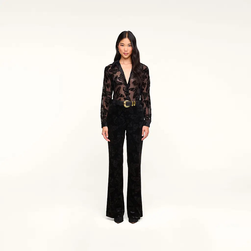 Laurent Velvet Blouse Black Butterfly - L'AGENCE