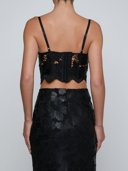 Sonya Vegan Leather Bralette Black - L'AGENCE