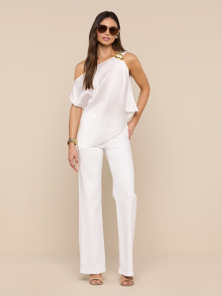 Driselle Scarf Top Ivory/Gold - L'AGENCE