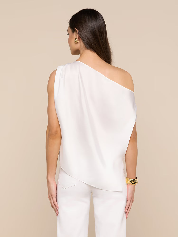 Driselle Scarf Top Ivory/Gold - L'AGENCE