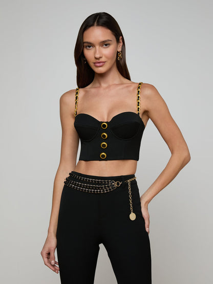 Sophia Chain Bralette Black - L'AGENCE