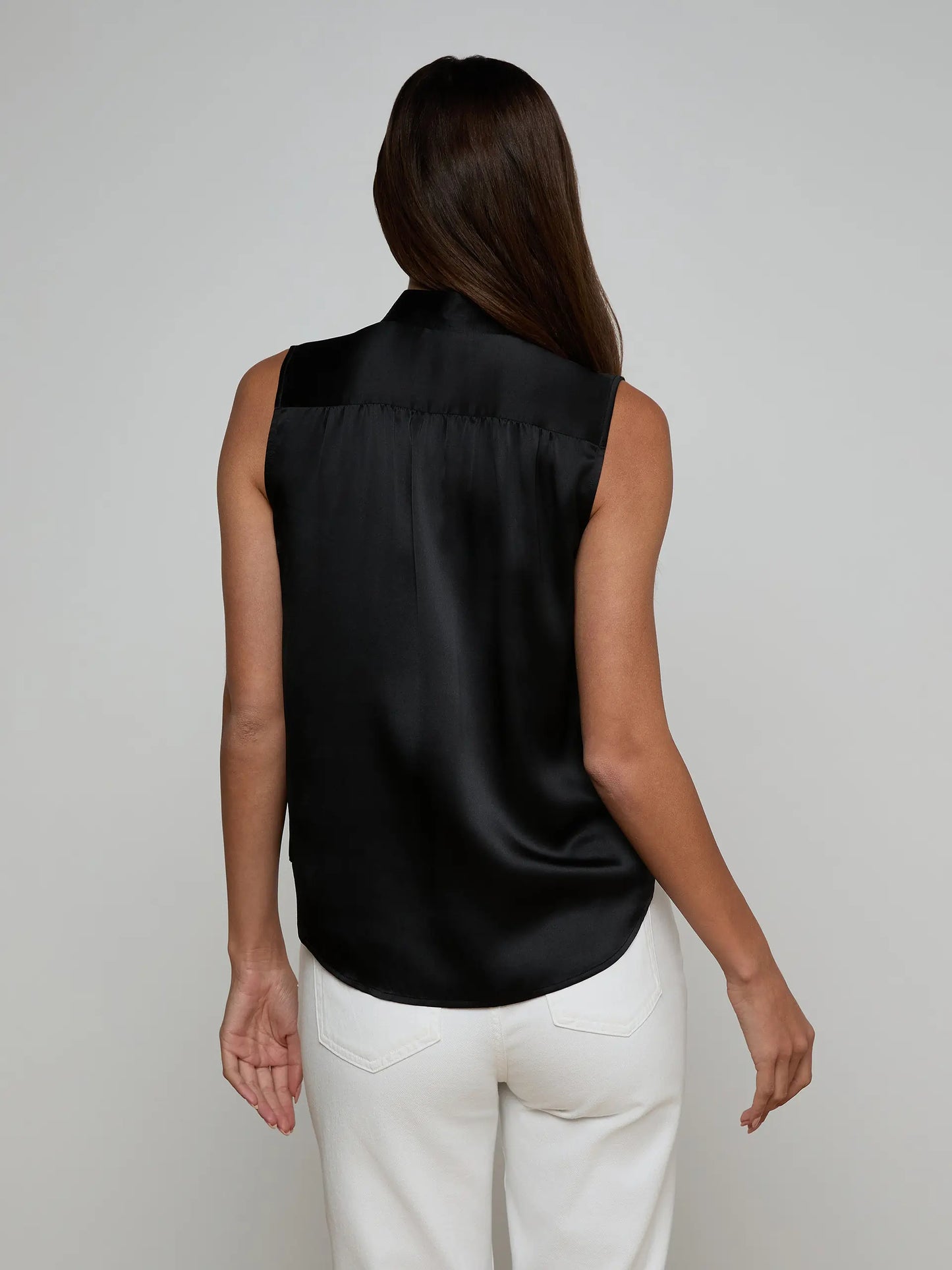 Phoebe Silk Blouse Black - L'AGENCE