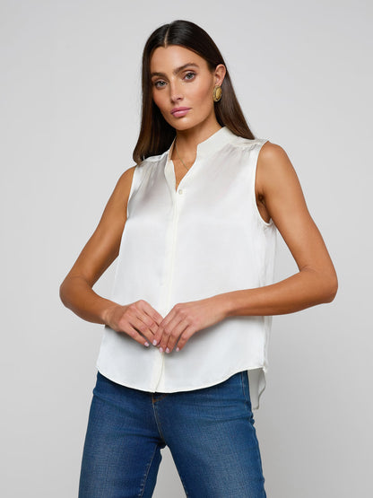 Phoebe Silk Blouse Ivory - L'AGENCE