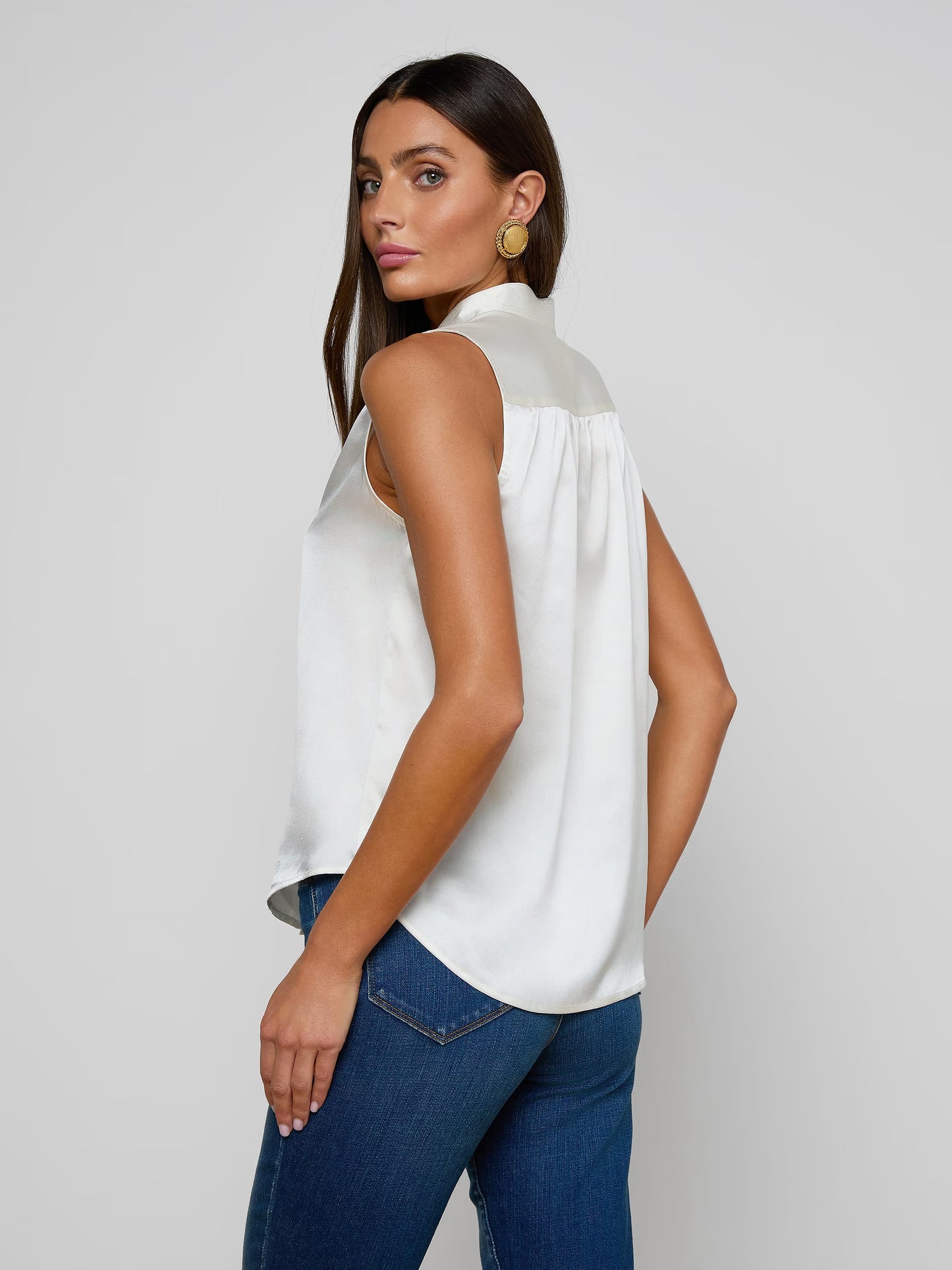 Phoebe Silk Blouse Ivory - L'AGENCE