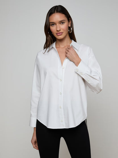 Rylie Poplin Shirt White - L'AGENCE