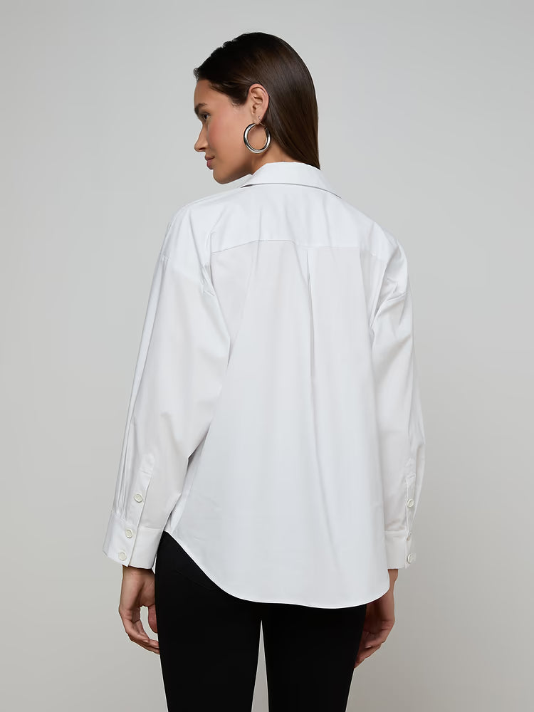 Rylie Poplin Shirt White - L'AGENCE