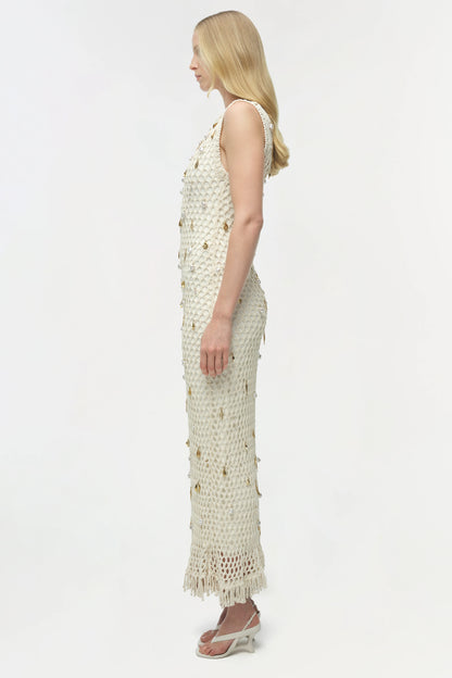 Coralia Knit Charmed Midi Dress Sand Multi - Simkhai