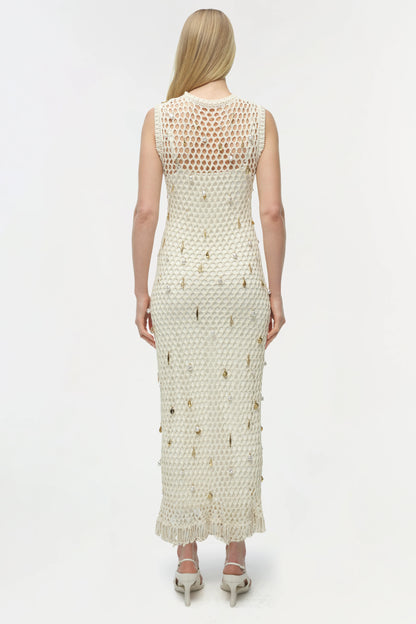 Coralia Knit Charmed Midi Dress Sand Multi - Simkhai