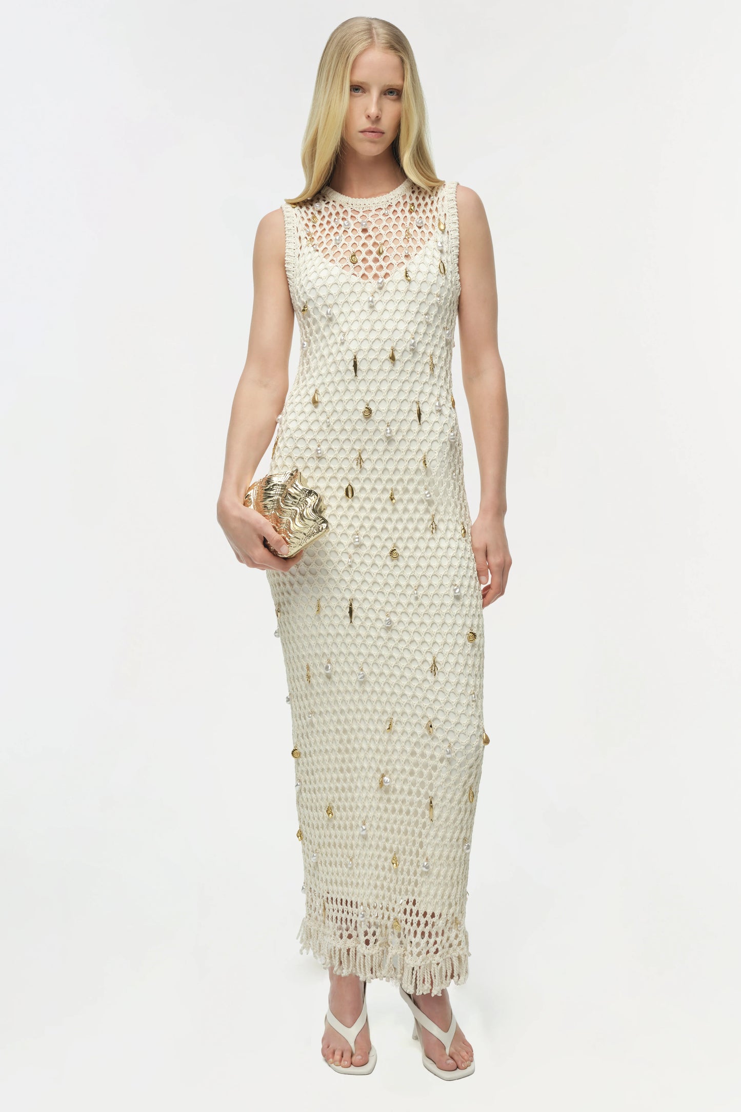 Coralia Knit Charmed Midi Dress Sand Multi - Simkhai