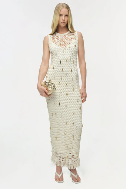 Coralia Knit Charmed Midi Dress Sand Multi - Simkhai