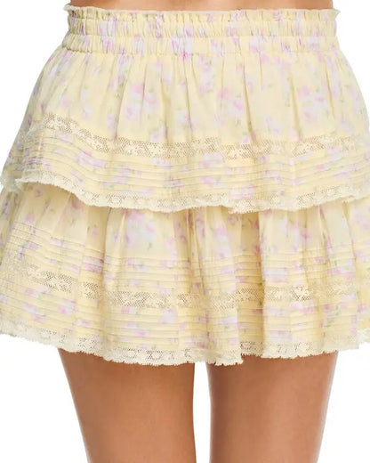 Ruffle Mini Skirt Lemon Spritz - LoveShackFancy