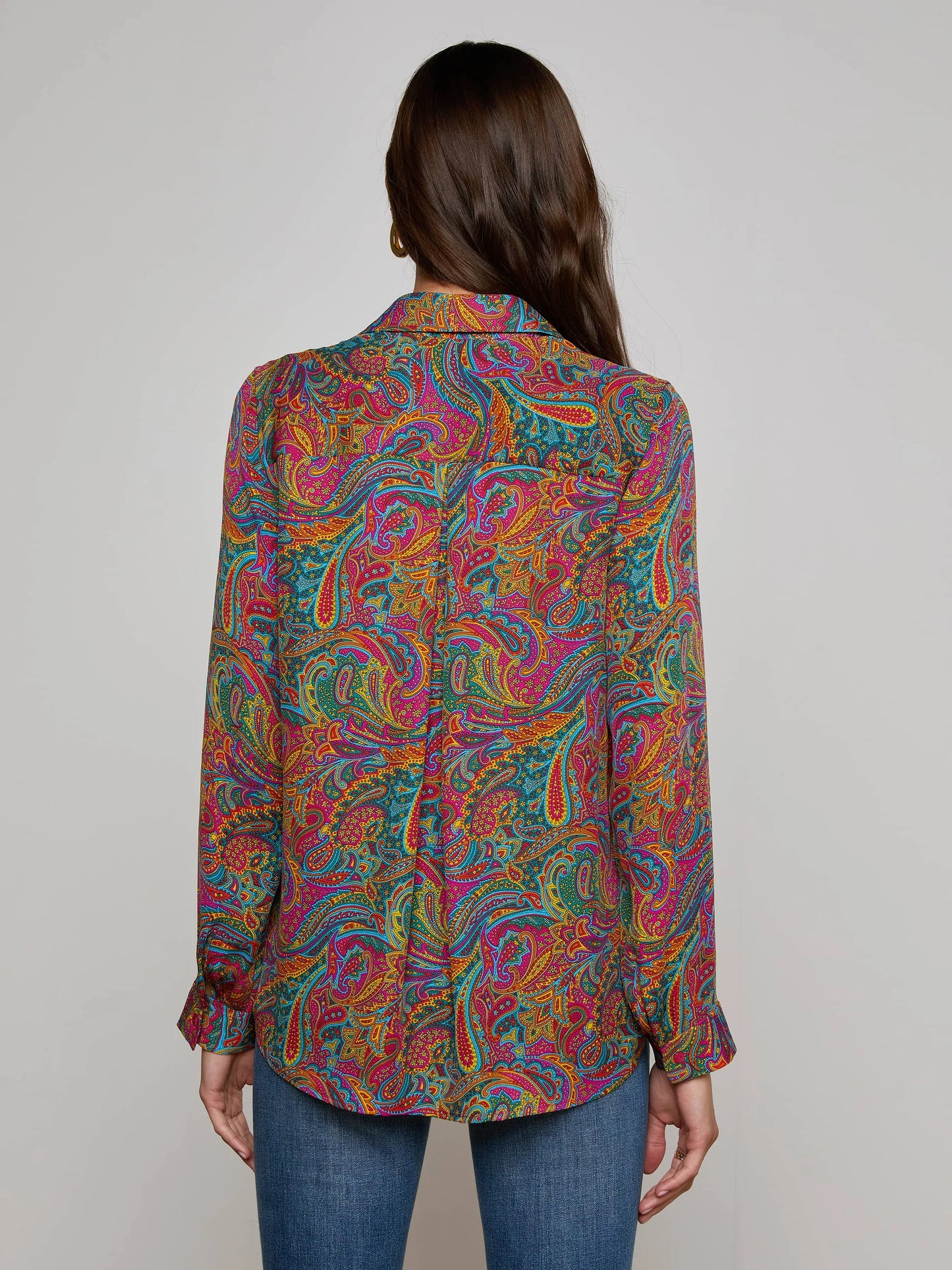 Nina Silk Blouse Multi Santa Fe Paisley - L'AGENCE