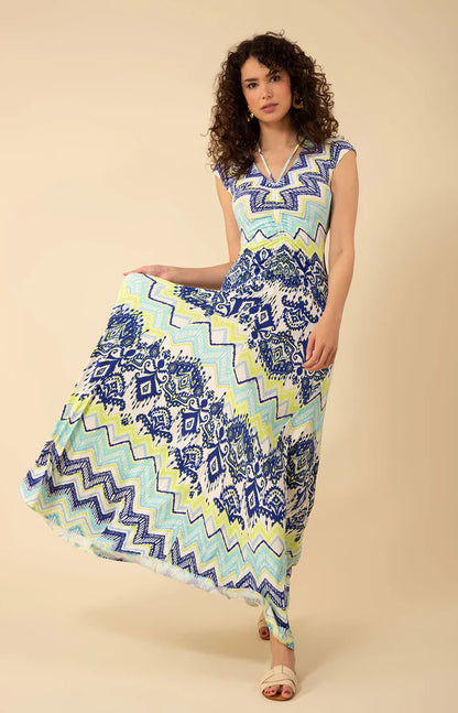 Angela Shirred Maxi Dress Navy - Hale Bob