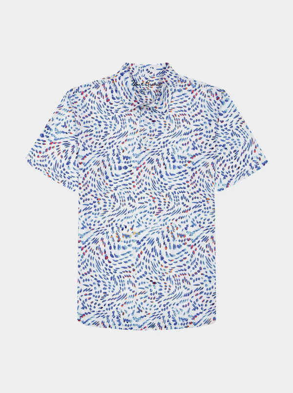 Color Play Short Sleeve Polo White - Robert Graham