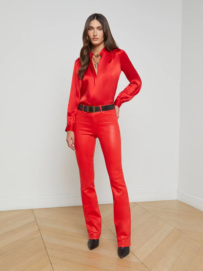 Bianca Silk Blouse Lava Red - L'AGENCE