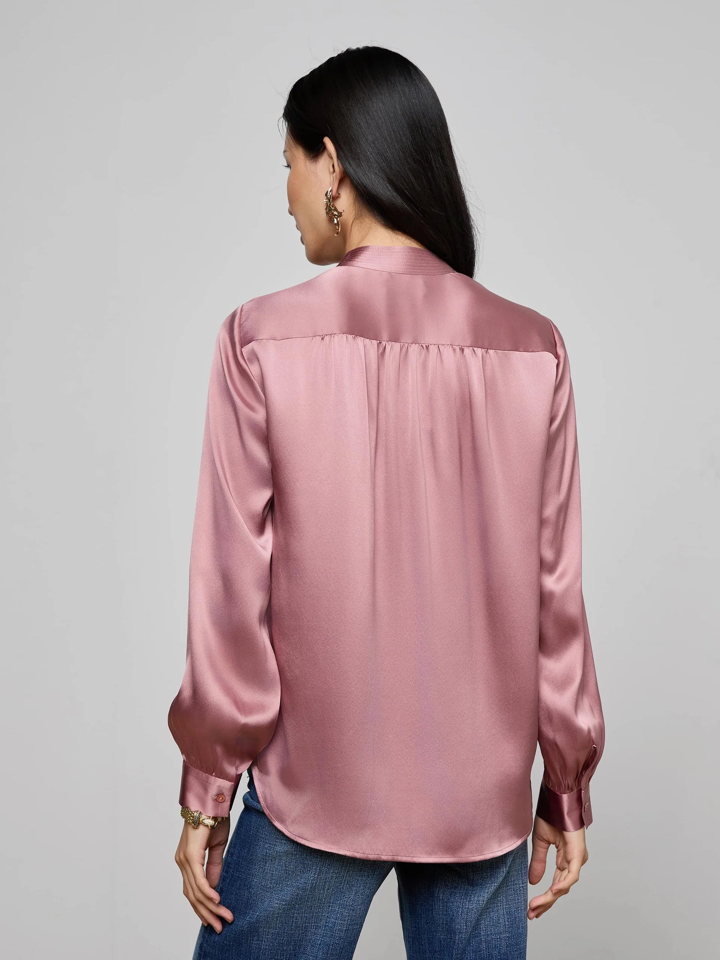 Bianca Silk Blouse Mauve Rose - L'AGENCE