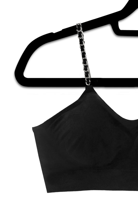 Black Bra Silver Chain Strap - Strap-Its