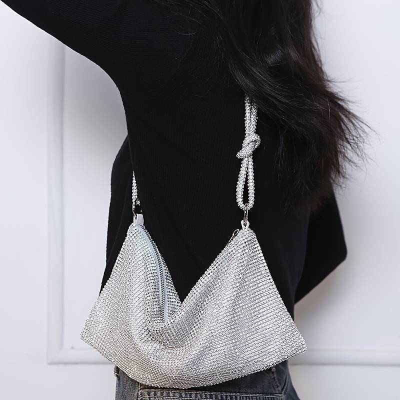 Silver glitter outlet shoulder bag