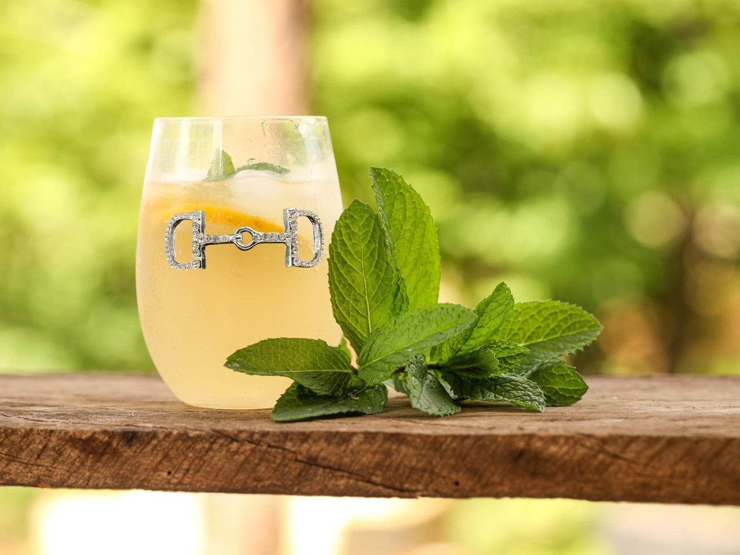 Horse Bit Jeweled Stemless Wine Glass - The Queens Jewels