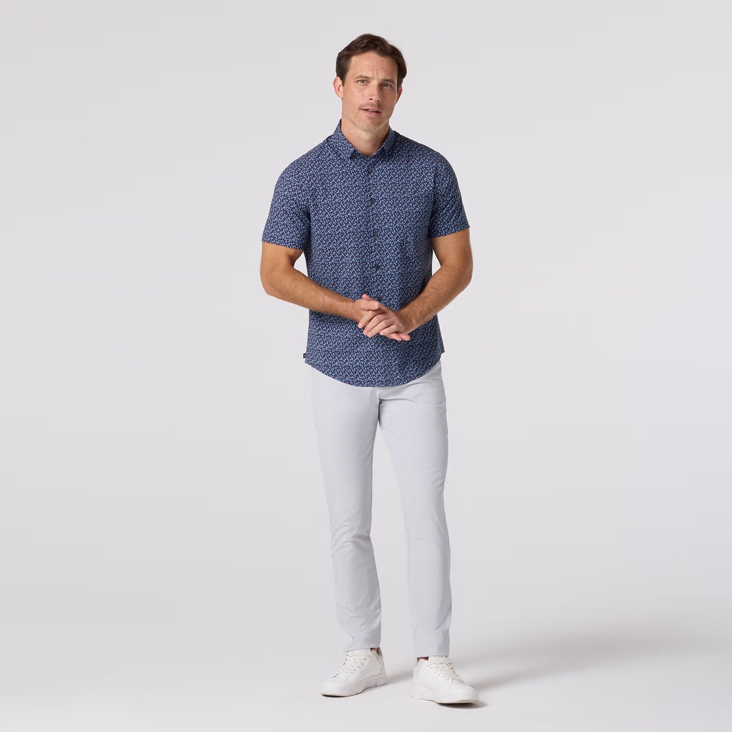 Leeward Short Sleeve Navy Vine Leaf - Mizzen + Main