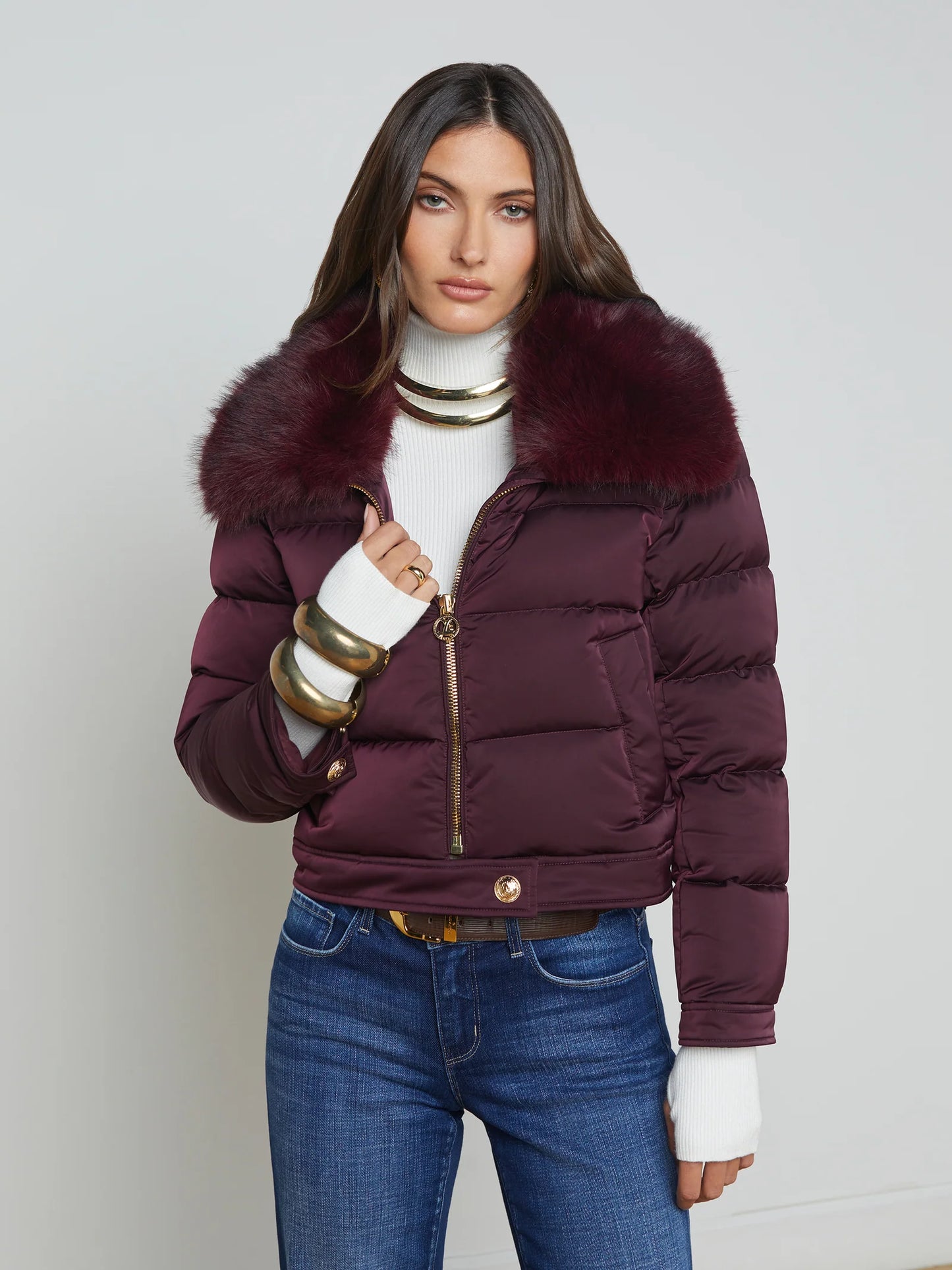 Bretton Puffer Jacket Wine - L'AGENCE