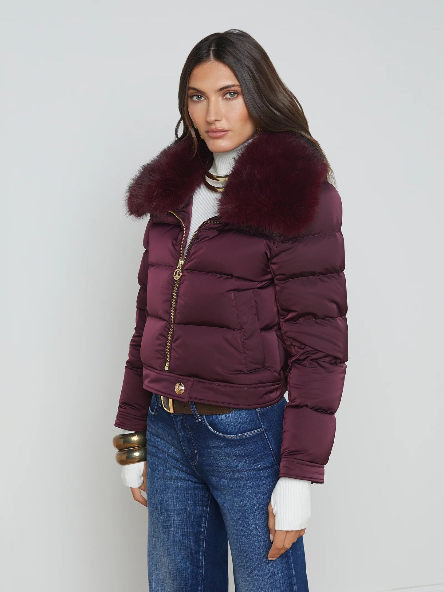 Bretton Puffer Jacket Wine - L'AGENCE