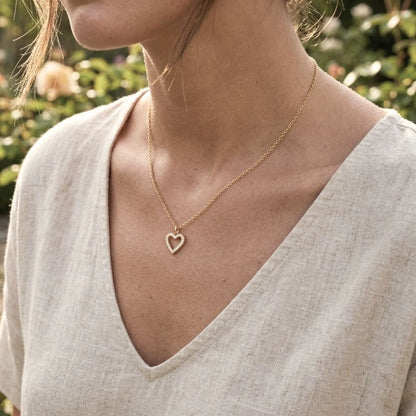 Dainty Silhouette Heart Necklace Gold - Love You More