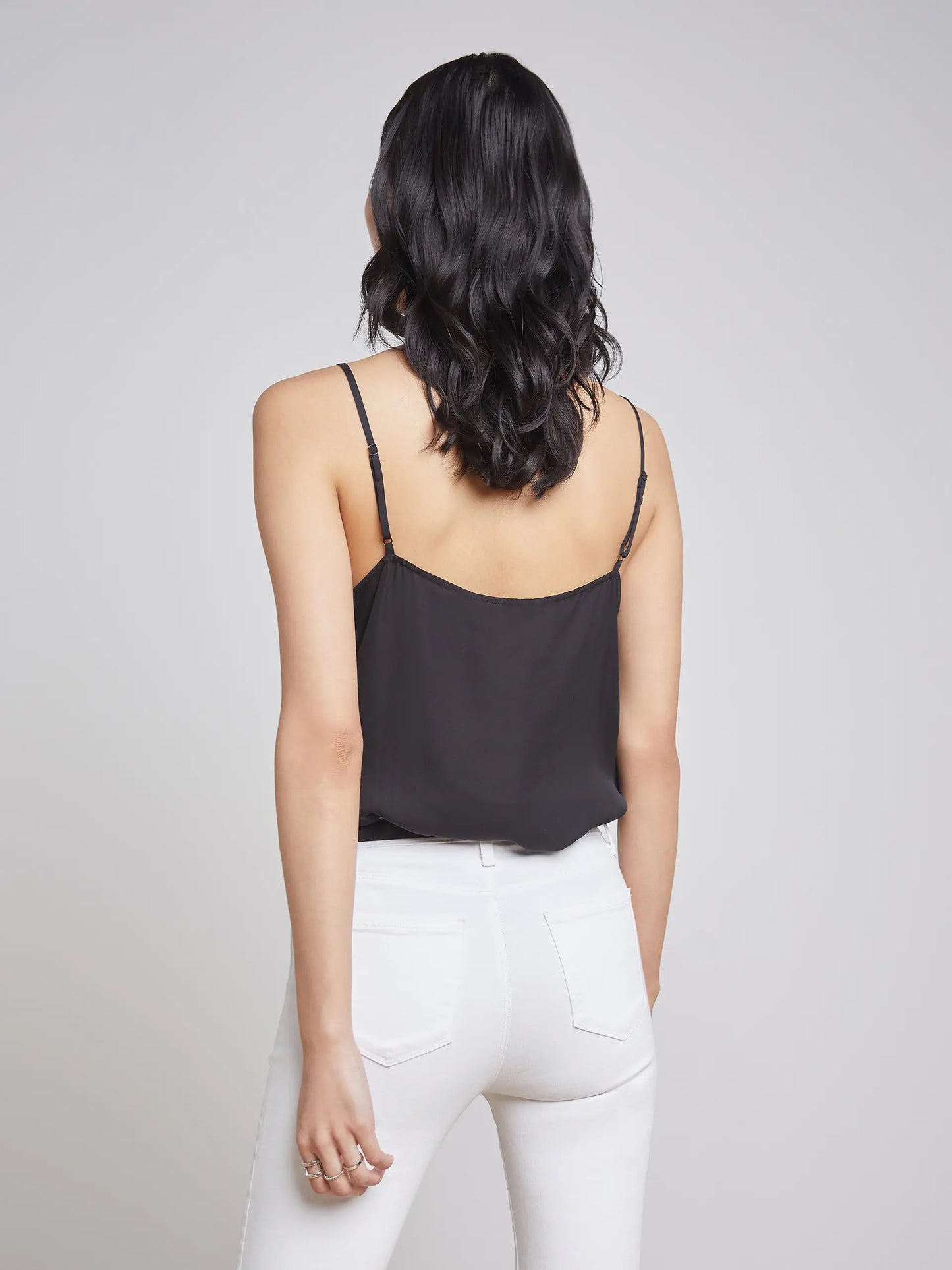 Gabriella Silk Camisole Black - L'AGENCE