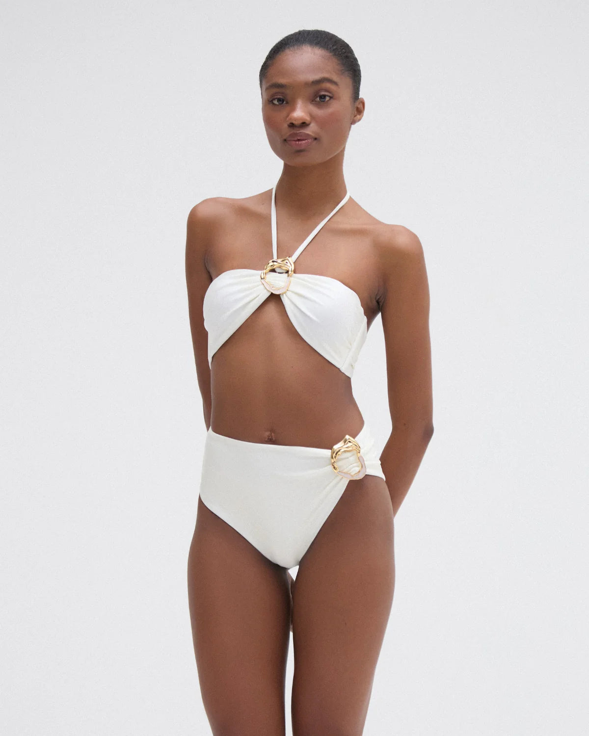 Jersey Sands Stone Bikini Top Off White - PatBo