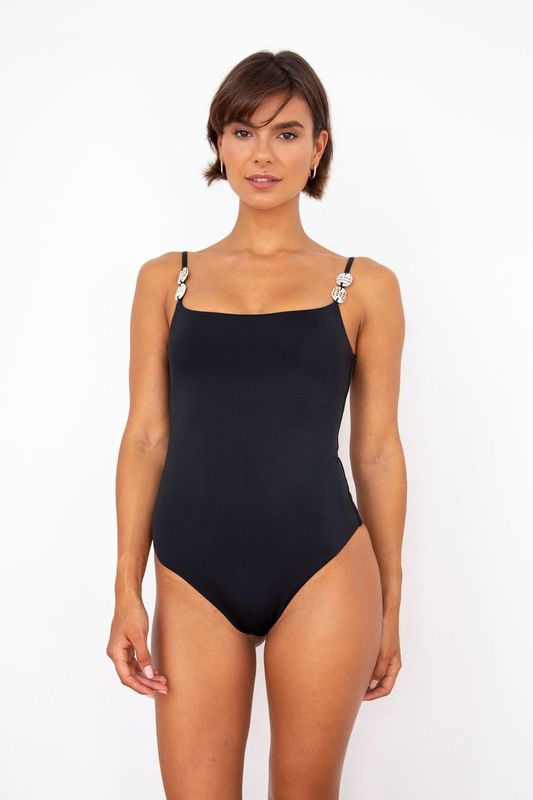 Oceania Adelina Classic One-Piece Swimsuit Black - Phie Collective