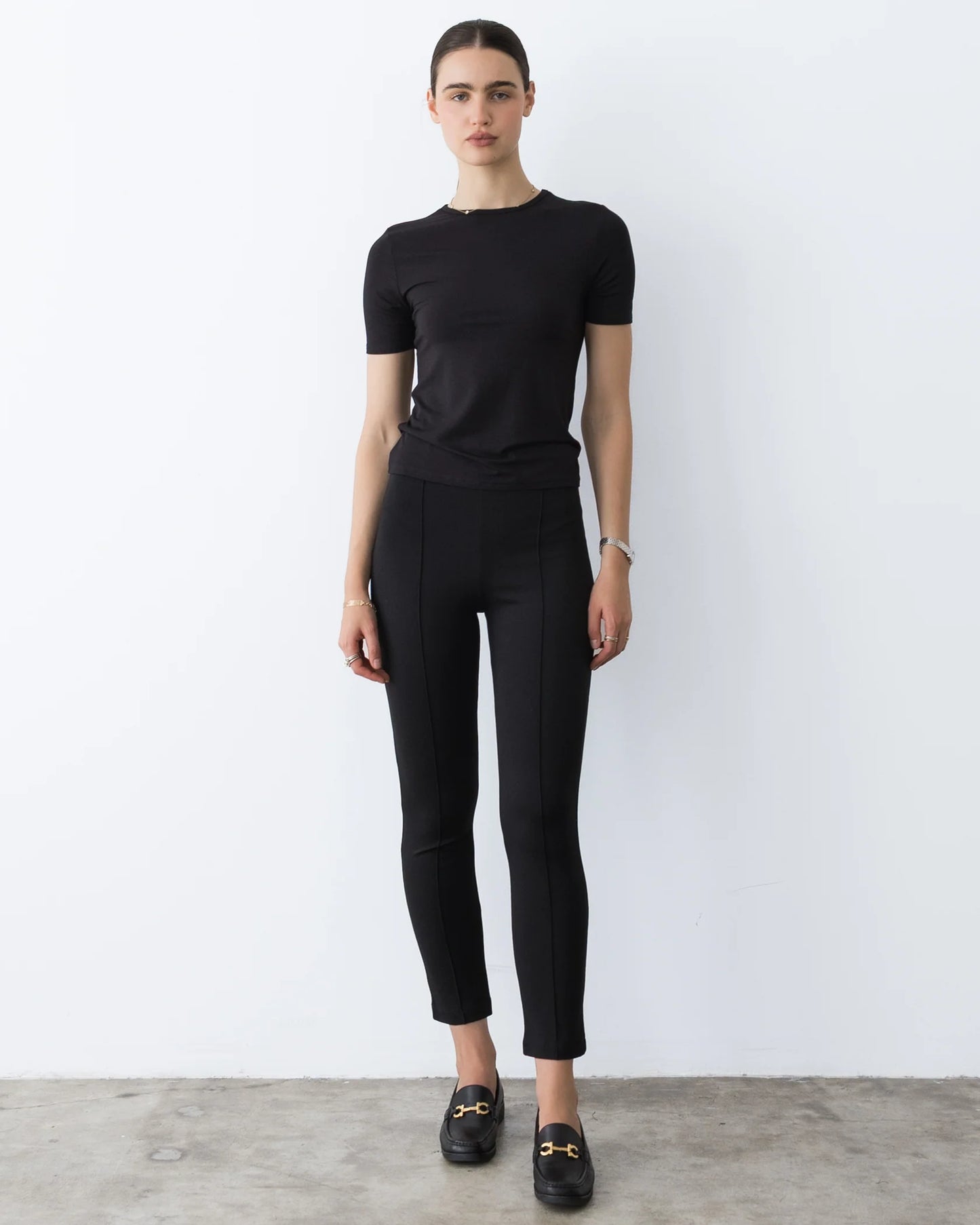 Ponte Knit Slim Leg Black - Ripley Rader
