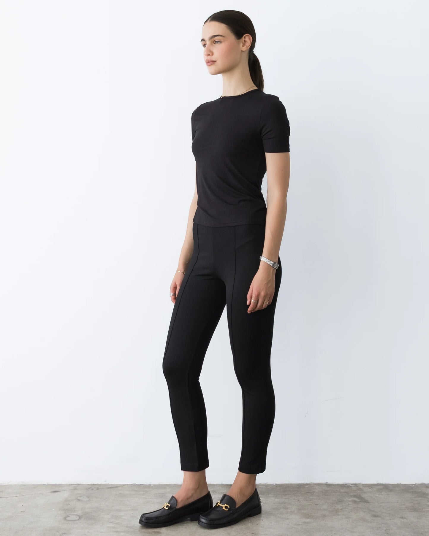 Ponte Knit Slim Leg Black - Ripley Rader
