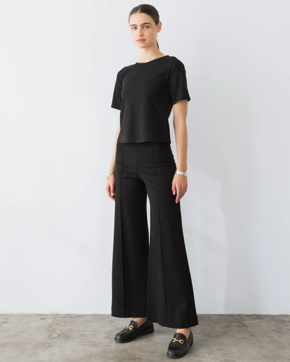 Ponte Knit Standard Wide Leg Pant Black - Ripley Rader