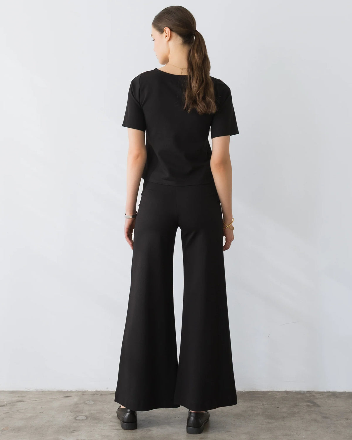 Ponte Knit Standard Wide Leg Pant Black - Ripley Rader
