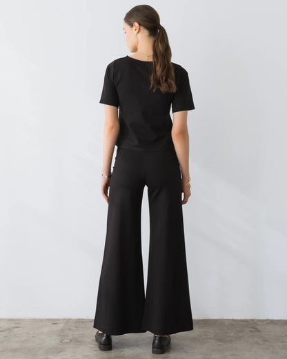 Ponte Knit Standard Wide Leg Pant Black - Ripley Rader