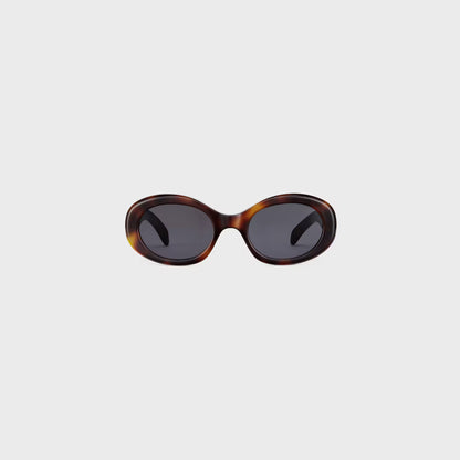Triomphe Oval Acetate Sunglasses Havana - CELINE