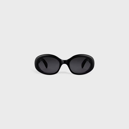 Triomphe Logo Oval Acetate Sunglasses Black - CELINE