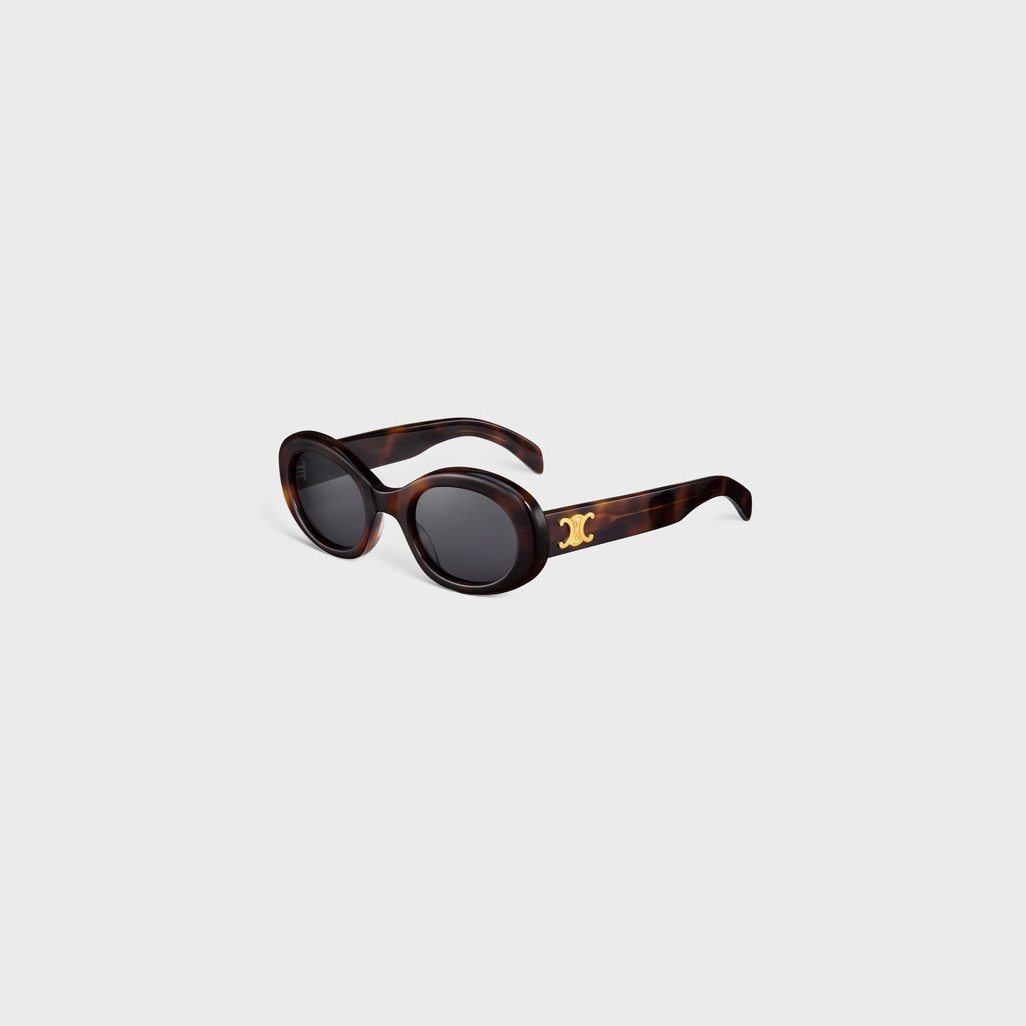 Triomphe Oval Acetate Sunglasses Havana - CELINE