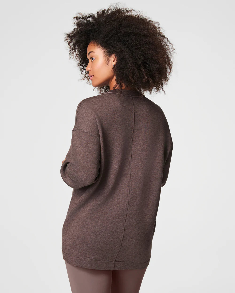 AirEssentials Brushed V-Neck Tunic Heather Smoke - SPANX