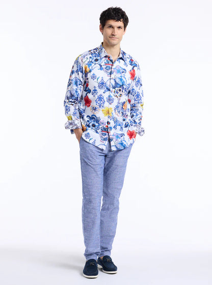 Piccadilly Long Sleeve Button Down Shirt Multi - Robert Graham