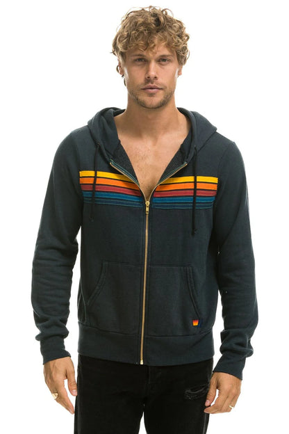 5 Stripe Hoodie Charcoal - Aviator Nation