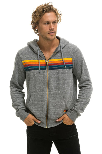 5 Stripe Hoodie Heather Grey - Aviator Nation