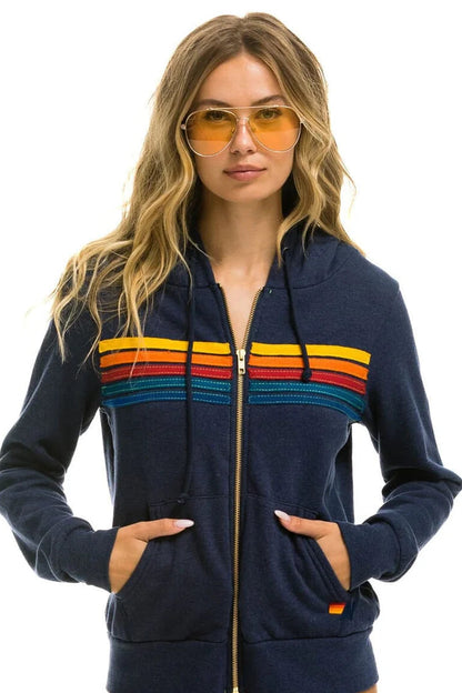 5 Stripe Hoodie Navy - Aviator Nation