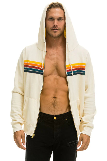 5 Stripe Hoodie Vintage White - Aviator Nation