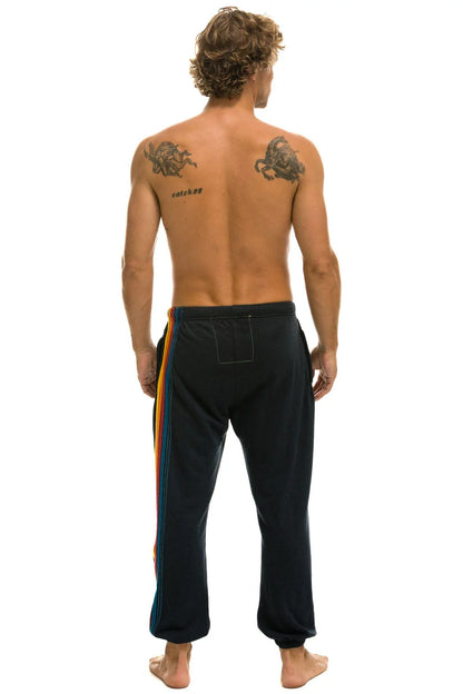 5 Stripe Mens Sweatpants Charcoal - Aviator Nation