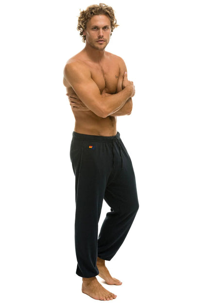 5 Stripe Mens Sweatpants Charcoal - Aviator Nation